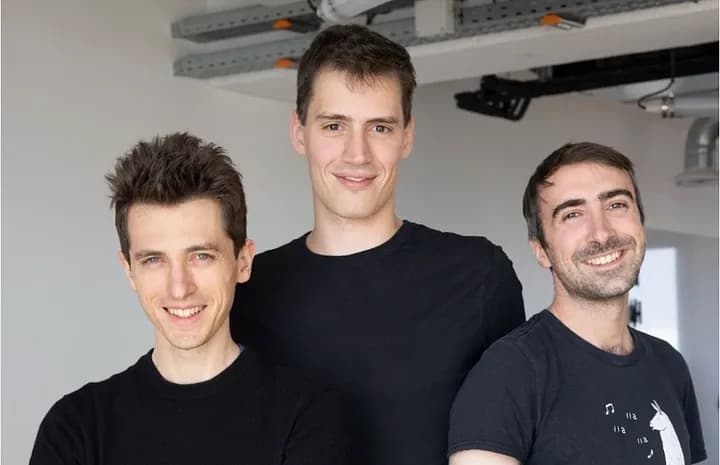The three cofounders of French AI company Mistral