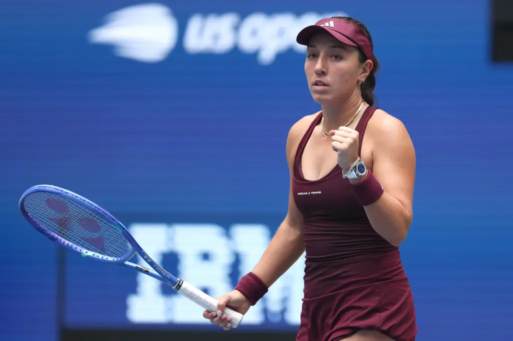Jessica Pegula celebrates during a match at the 2026 US Open