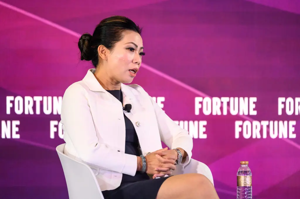 Zhuoqun Bian, president of Ant Digital Technologies, speaking at the Fortune Leaders Forum in Macau
