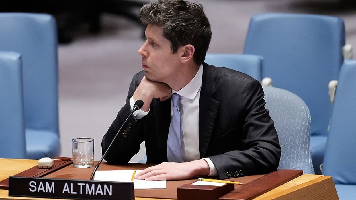 Sam Altman speaking before the United Nations Security Council