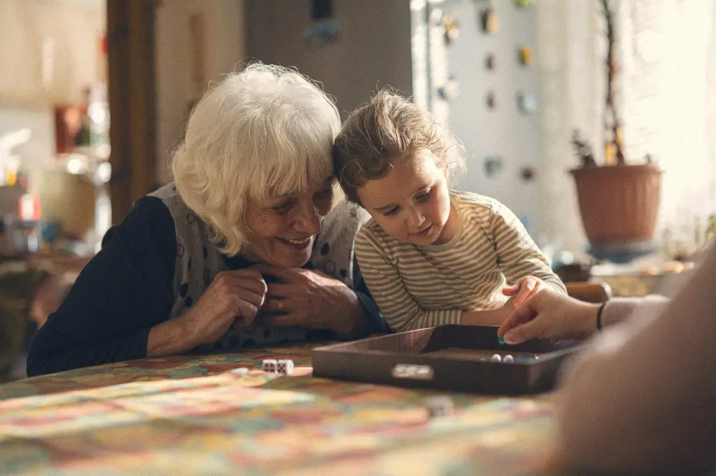 A grandmother and granddaughter spend time together