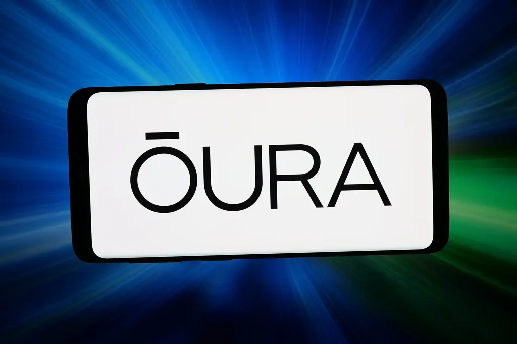The Oura smart ring app logo displayed on a phone screen